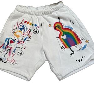 MADHAPPY x FEWOCIOUS Limited Edition Unisex Cotton FLEECE WHITE SHORT Small NEW